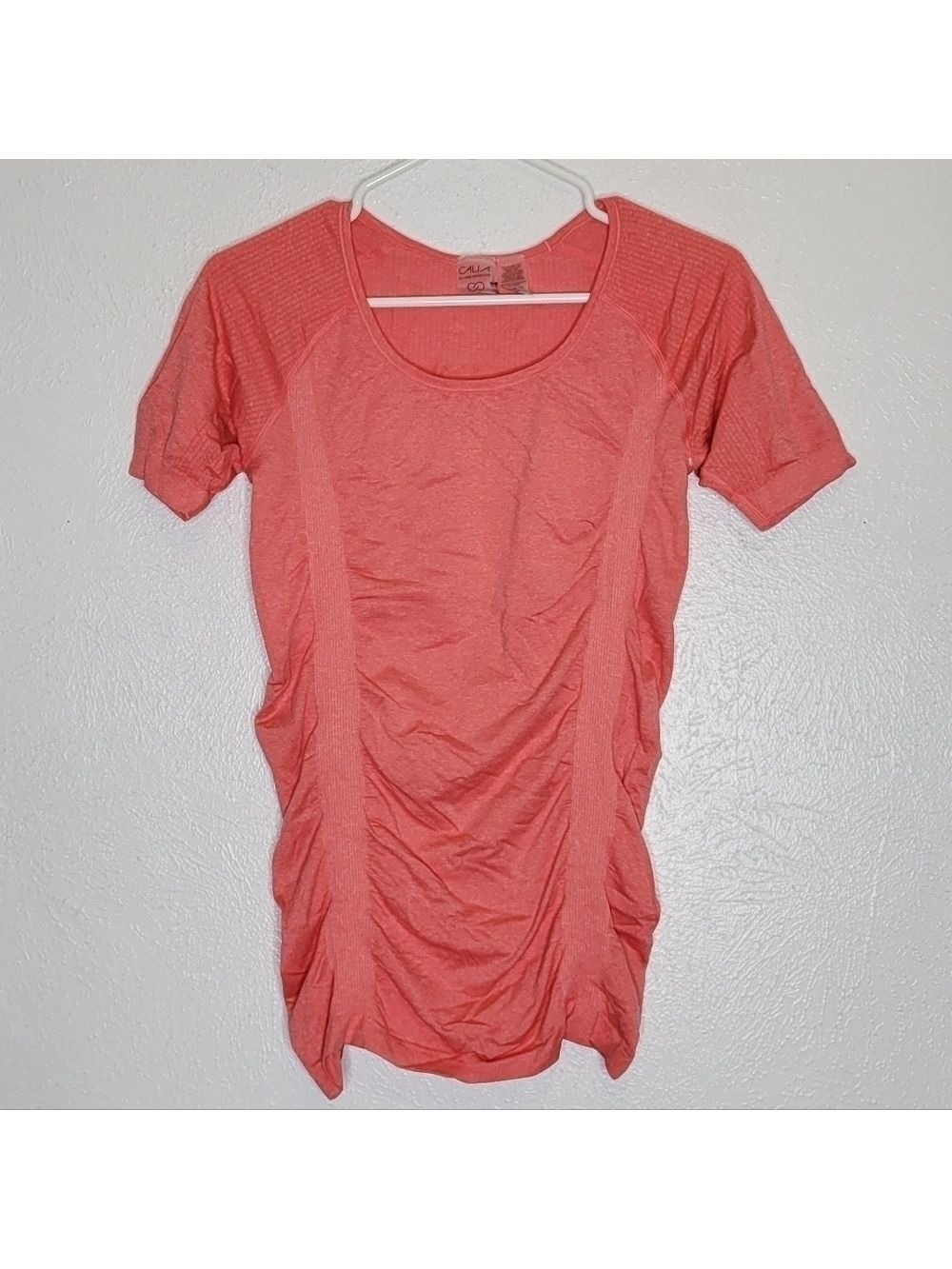 Calia Longline Core Seamless Ruched Short Sleeve Tee Women's Size Small
